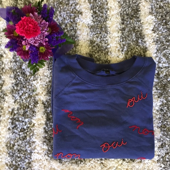 J. Crew Sweaters - 🔵🔵must go 🔵🔵 💦💦J. Crew “OUI NON “ pullover sweatshirt